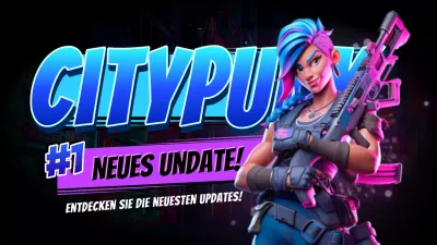 Förderung eines Cyberpunk-Spielekanals in Neon und Bora