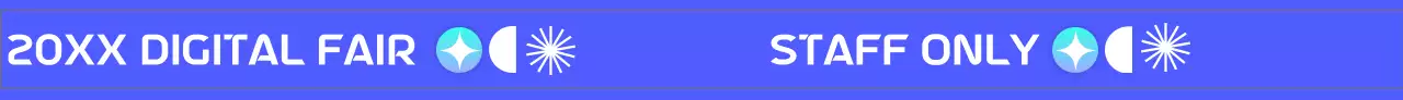 青とグラデーションのデジタルフェア博覧会コンセプト