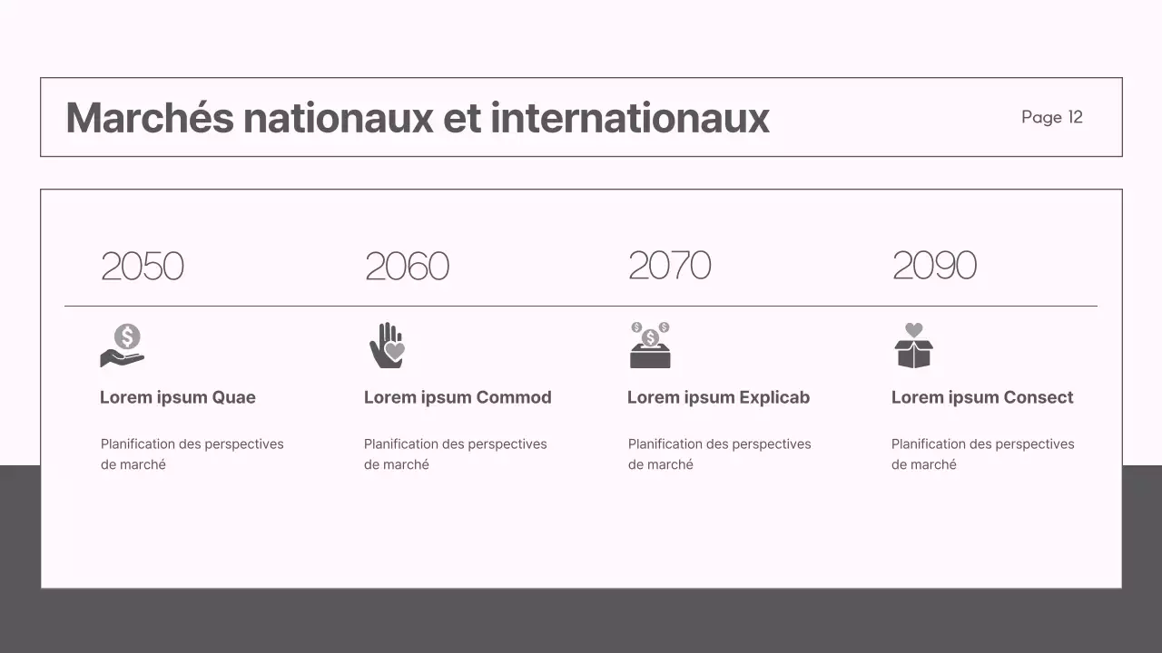 Un rapport de stratégie de marché moderne en gris et rose