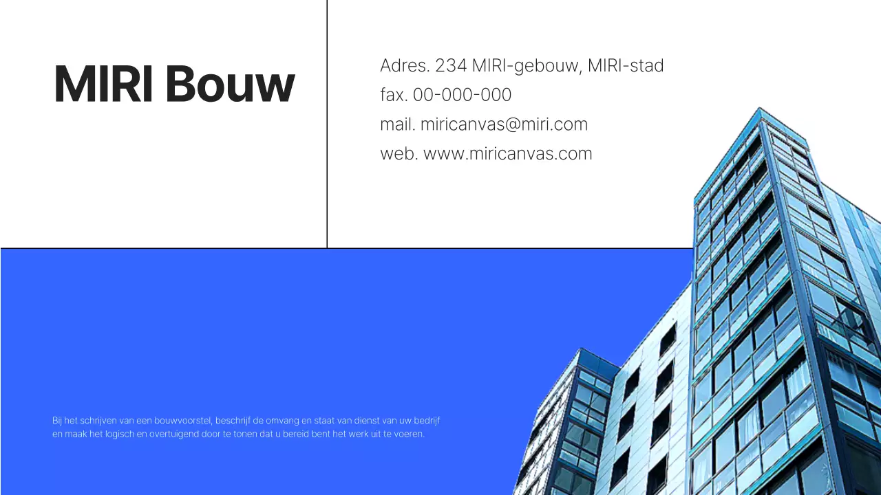 Een eenvoudig, blauw basisrapport voor bouwfacturen