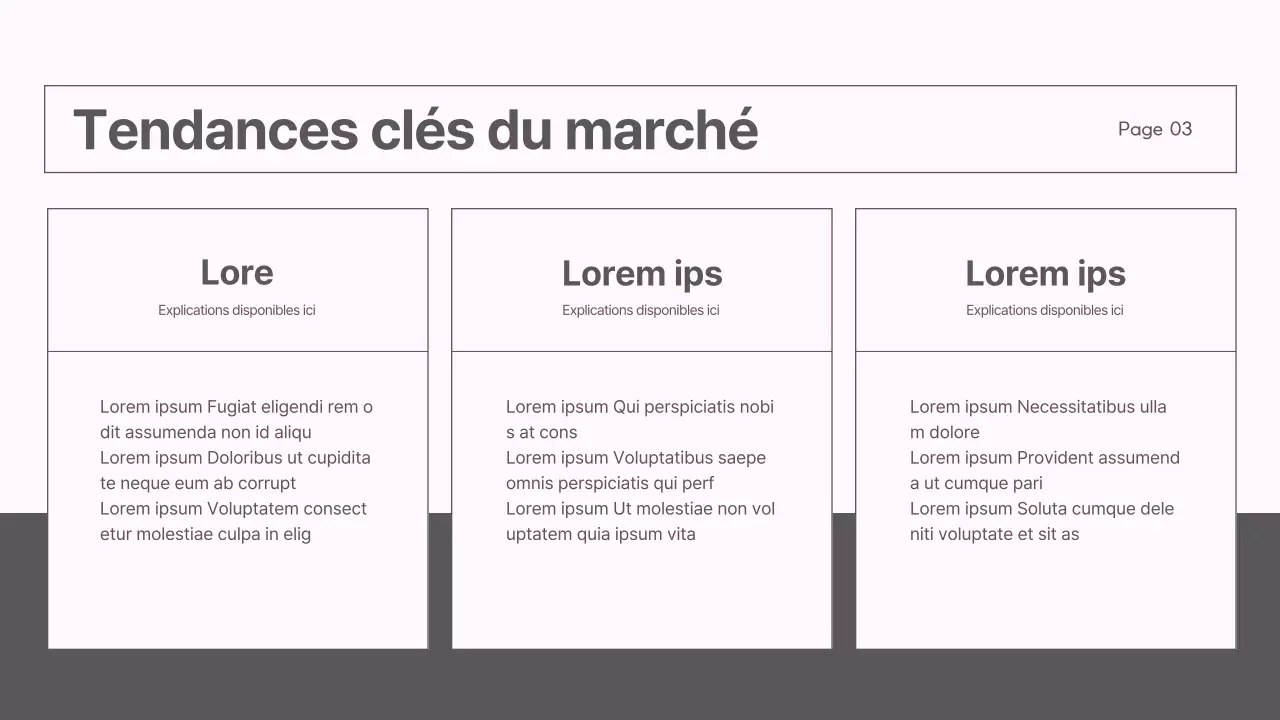 Un rapport de stratégie de marché moderne en gris et rose
