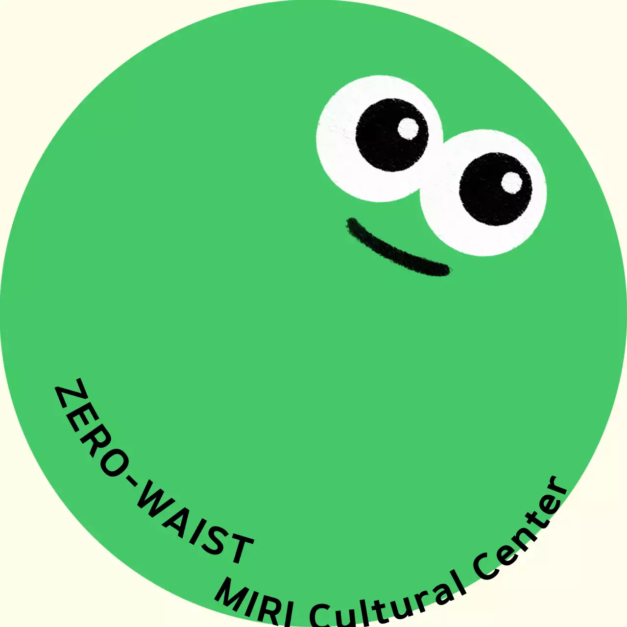 Colorful cultural center with character facial expressions