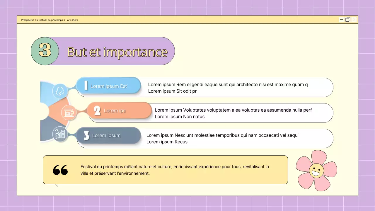 Un agenda kitsch pour les festivals de printemps, avec des fleurs roses et mauves