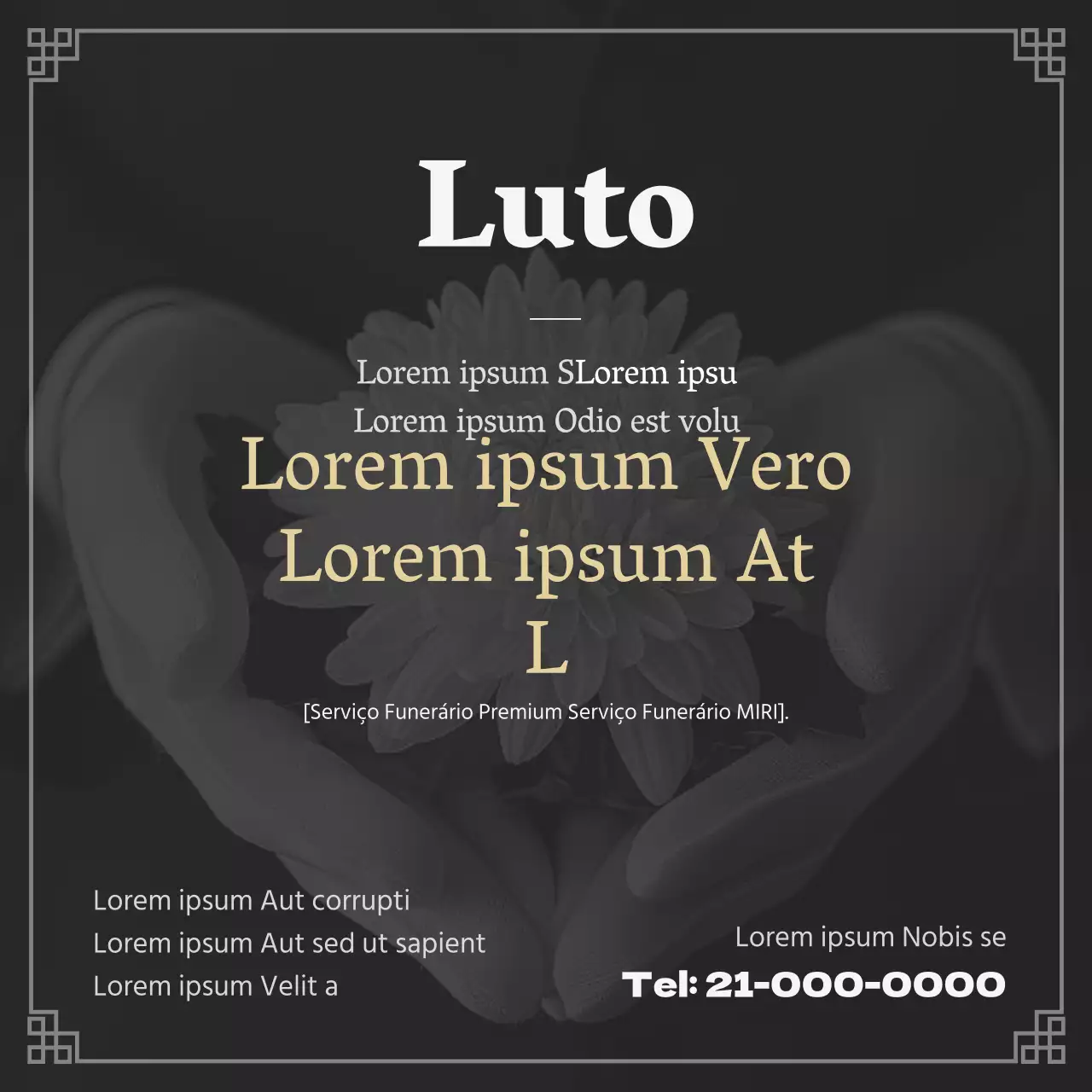 Funeral tradicional a preto e branco e preto Promova a sua empresa funerária