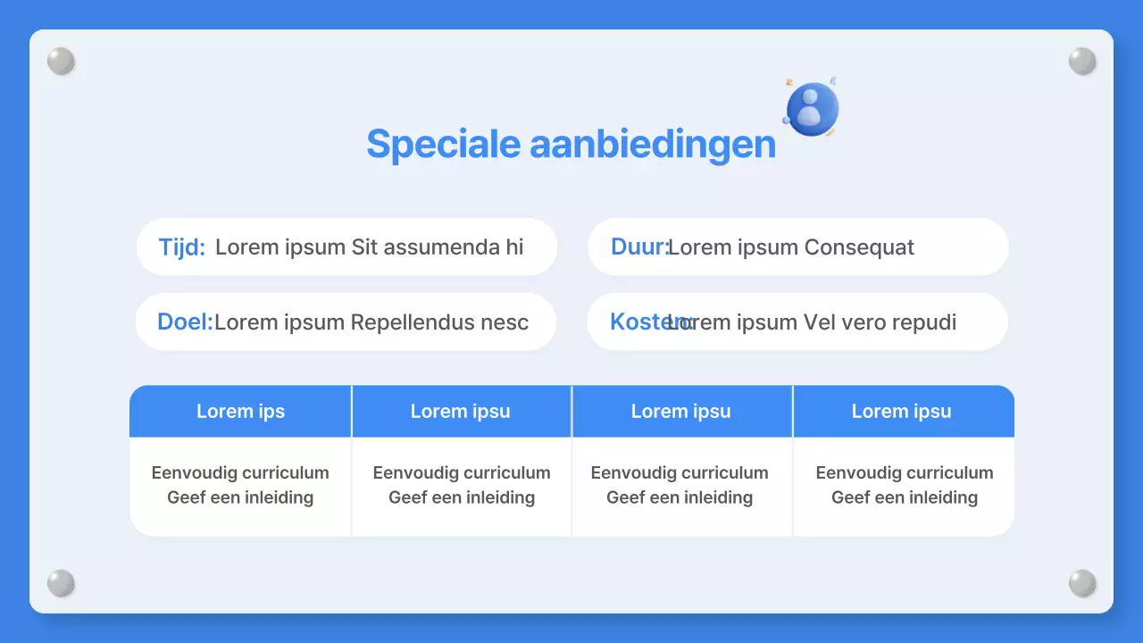 Een eenvoudig blauw-wit schoolbericht