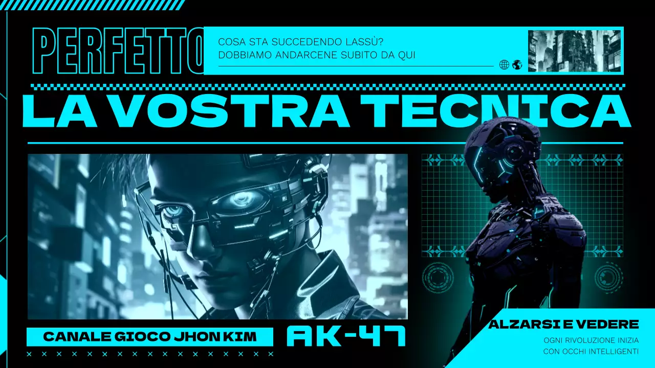 Promuovere un canale di gioco cyberpunk in neon e nero