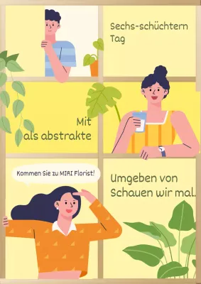 Werben Sie für Ihr Blumengeschäft mit einer hübschen Arbor Day-Auslage in Gelb und Chartreuse
