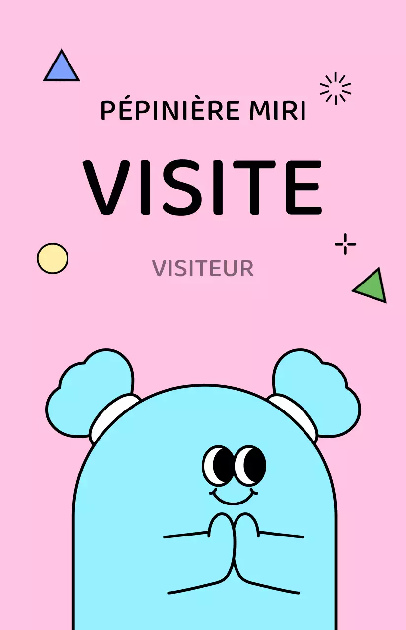 Concept de carte de visite pour l'école maternelle avec de jolies illustrations