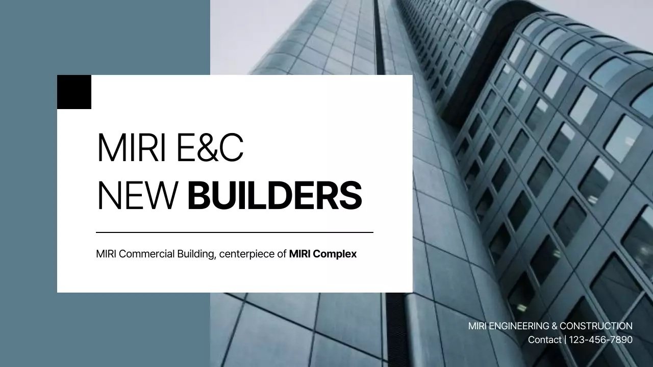 블루 모던 건설 프리젠테이션