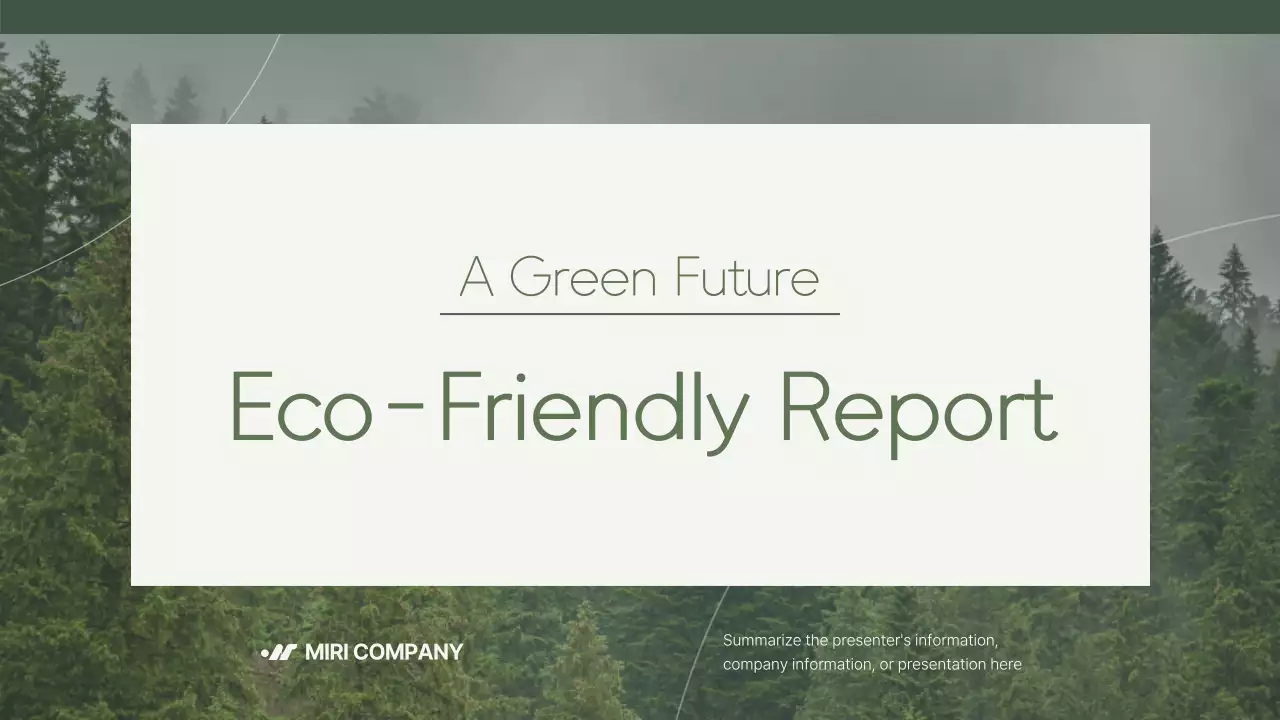 Green Minimal Eco 보고서 프레젠테이션