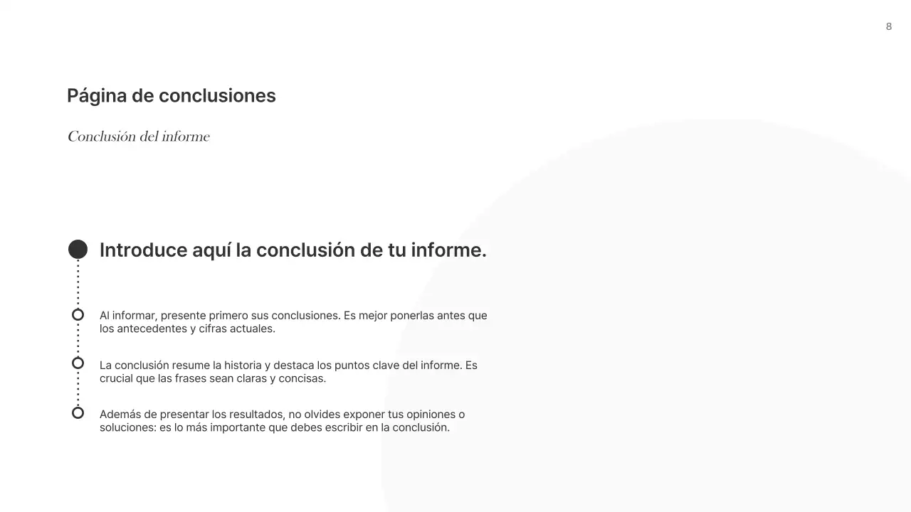 Informes básicos en blanco y negro