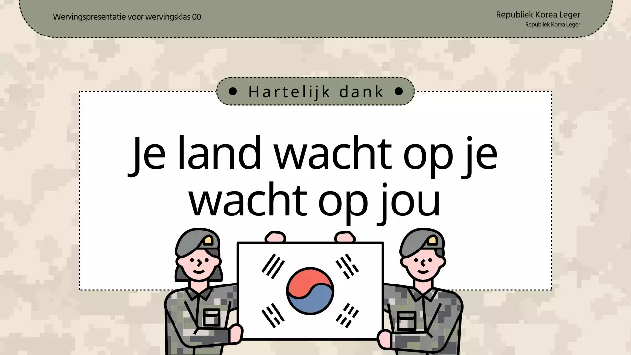 Een eenvoudige wervingsbriefing in kaki en beige