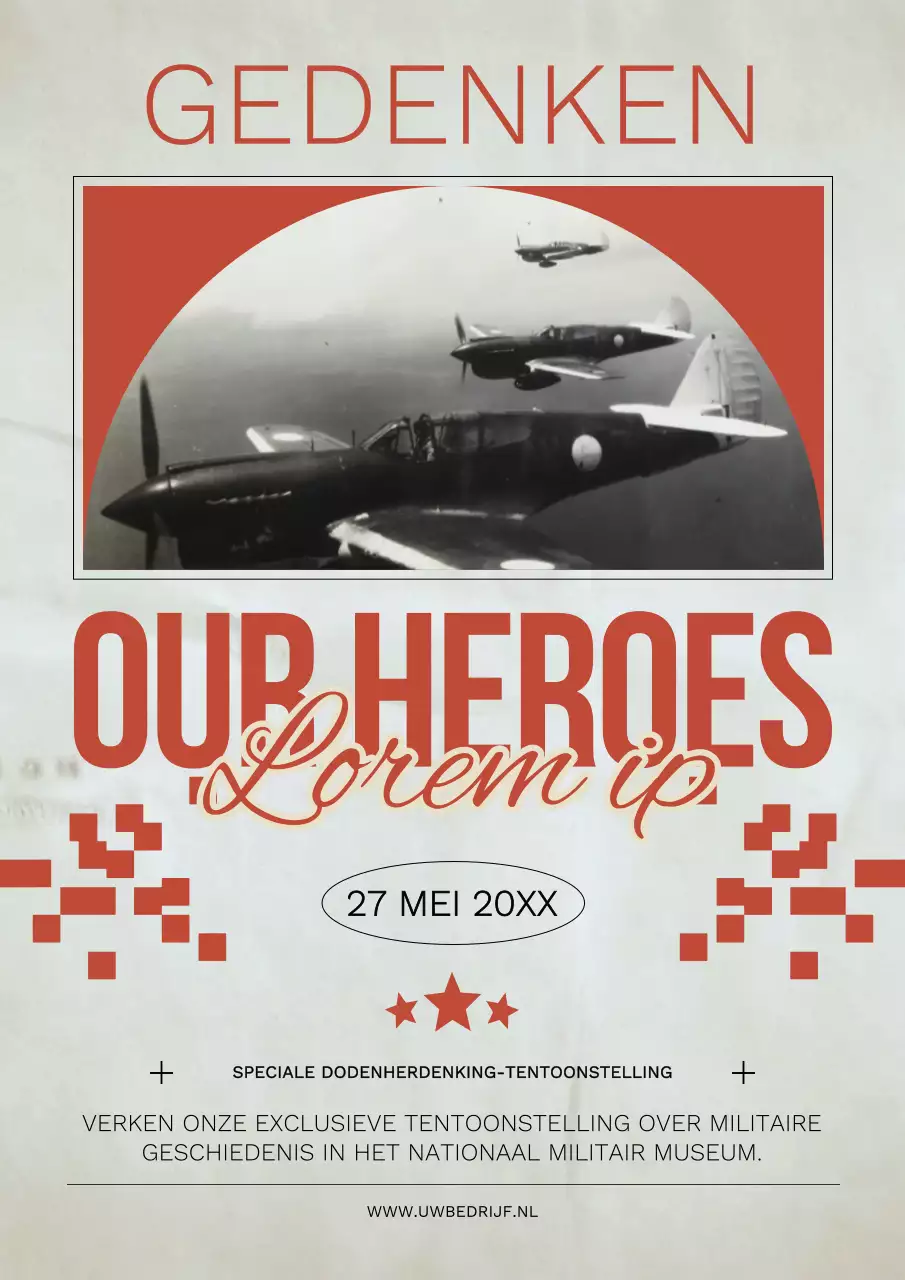 Ivory Vintage Memorial Day Tentoonstellingsfolder