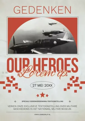 Ivory Vintage Memorial Day Tentoonstellingsfolder