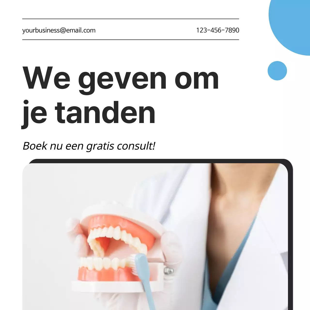 Witte Minimalistische Tandheelkundige Zorg Zakelijke Promotie