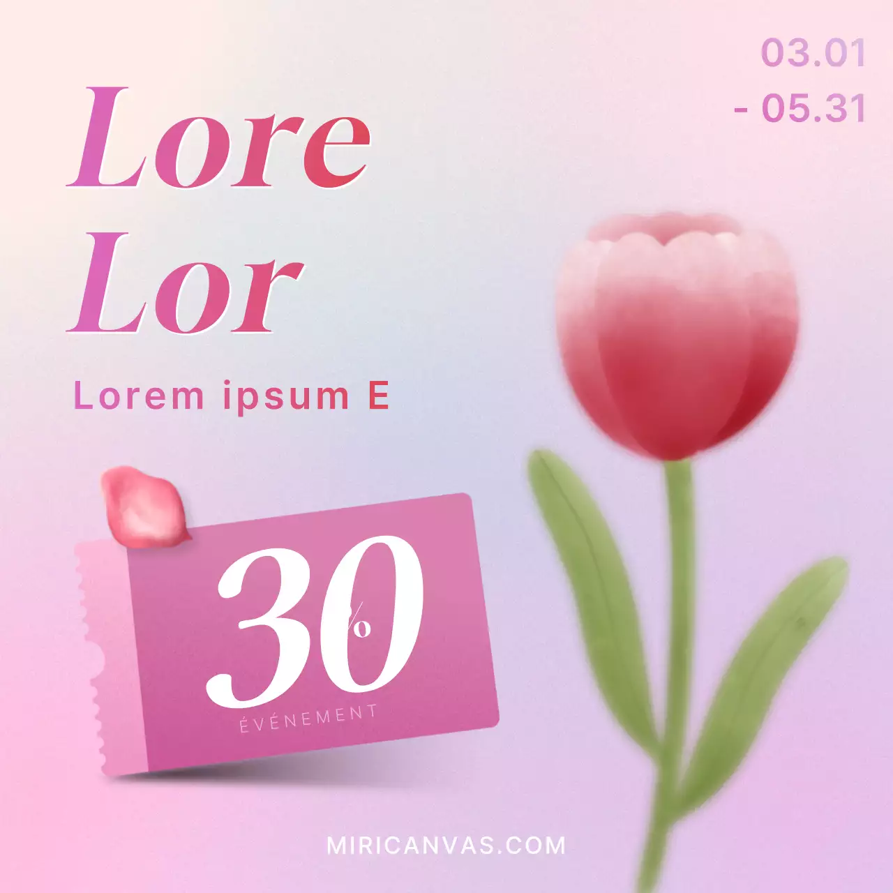 Une jolie publicité pour un événement printanier en jaune et bleu clair