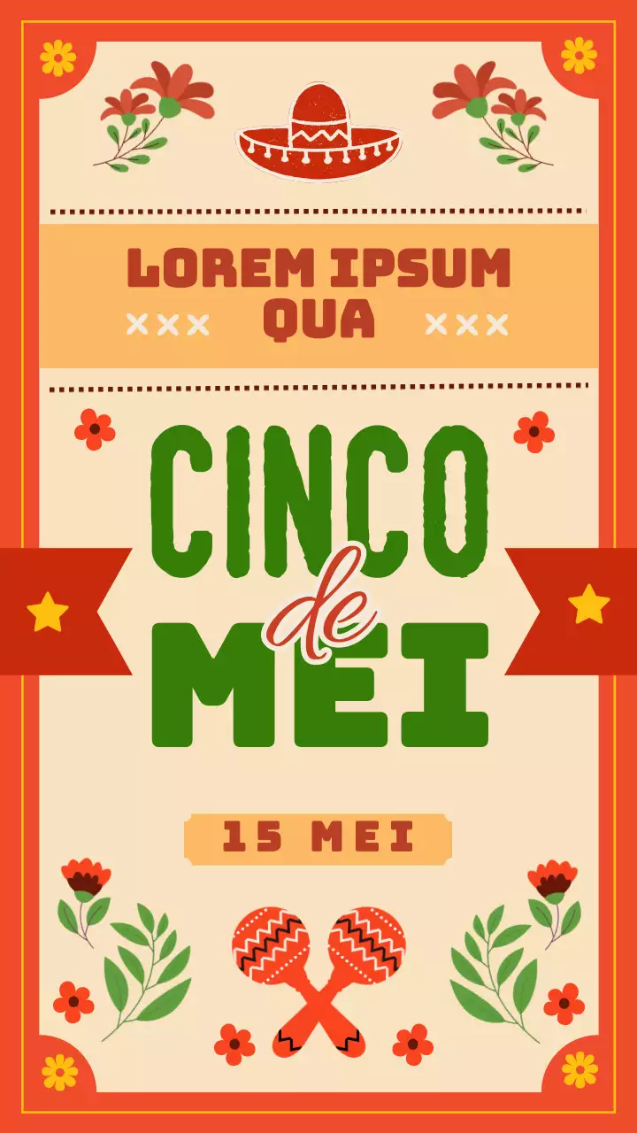 Rood Oranje Klassieke Groet Vier Cinco De Mayo Instagram Verhaal