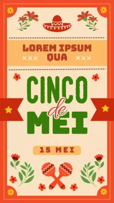 Rood Oranje Klassieke Groet Vier Cinco De Mayo Instagram Verhaal