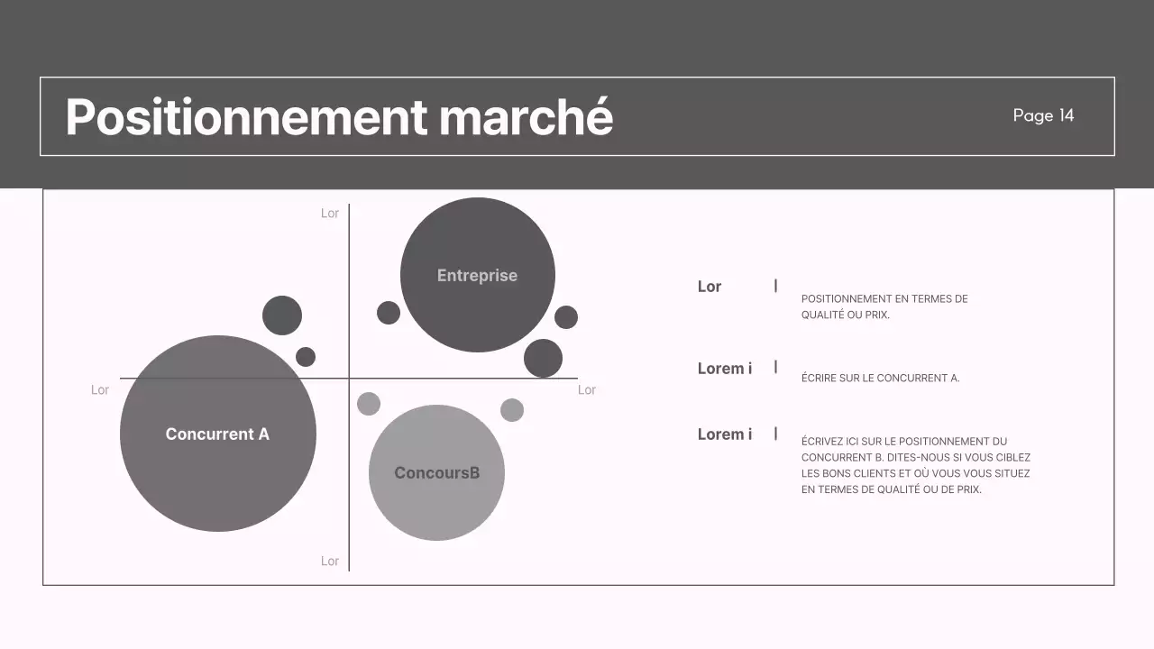 Un rapport de stratégie de marché moderne en gris et rose