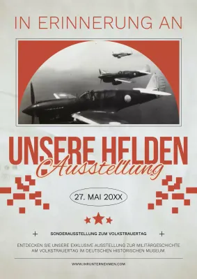 Elfenbein Vintage Memorial Day Ausstellungsflyer