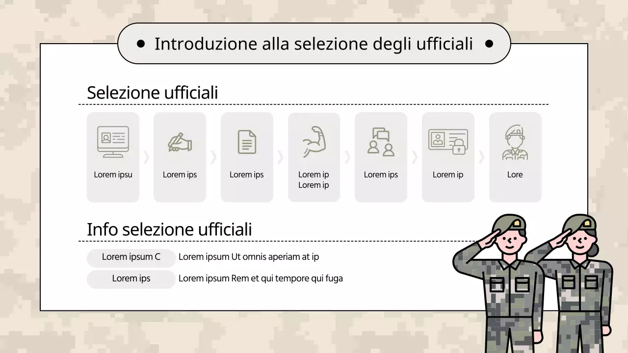 Una semplice presentazione di briefing di reclutamento in kaki e beige