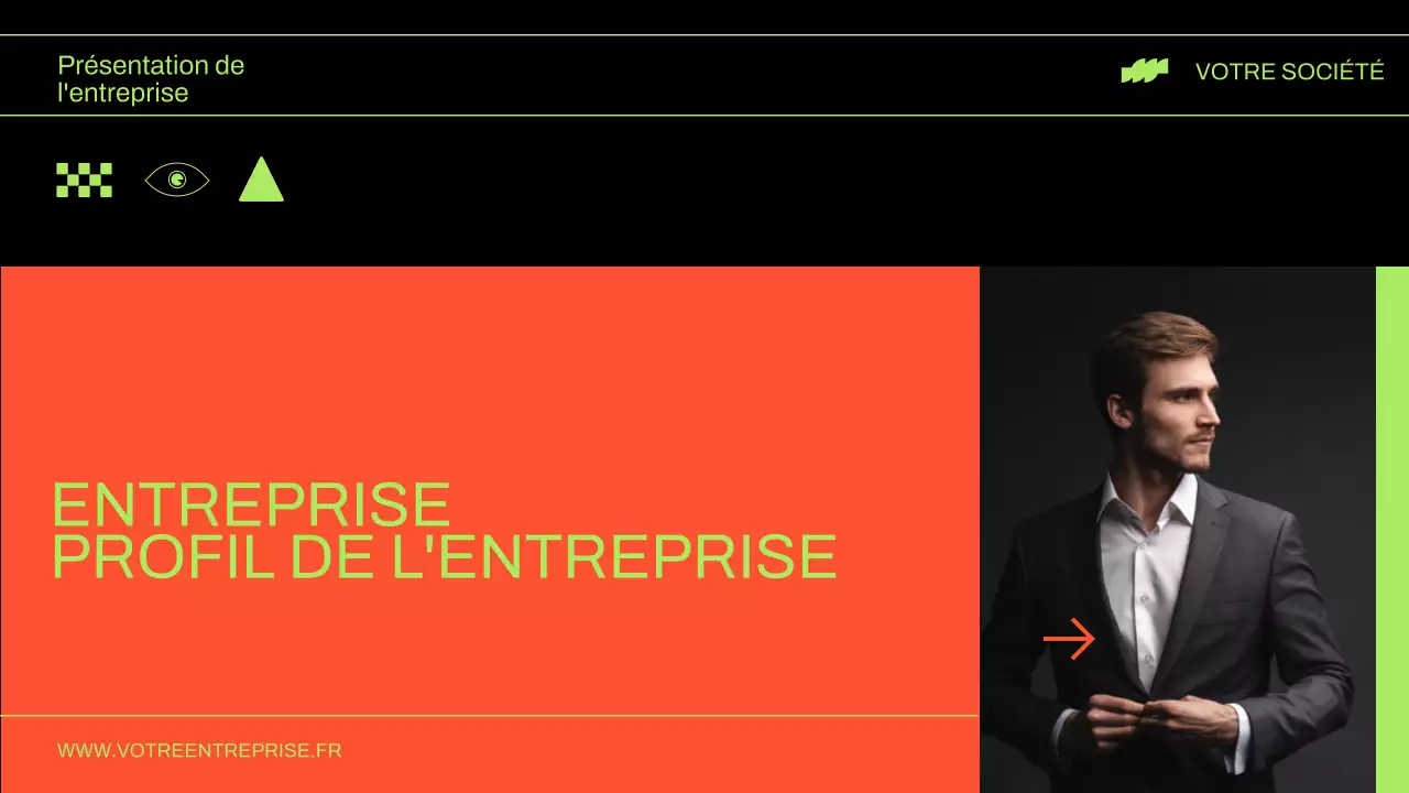 Rapport sur le profil des entreprises modernes néon et noires