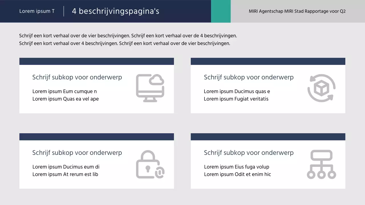 Eenvoudige rapporten voor de publieke sector in blauw en mint