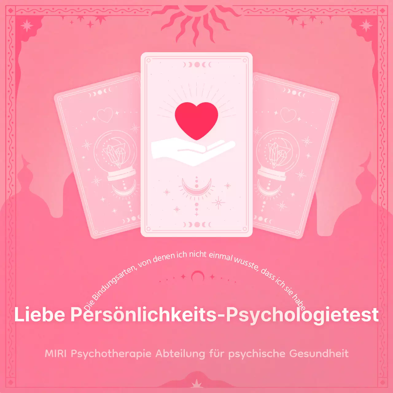 Über den psychometrischen Test der romantischen Persönlichkeit in rosa und pinkem Lofan