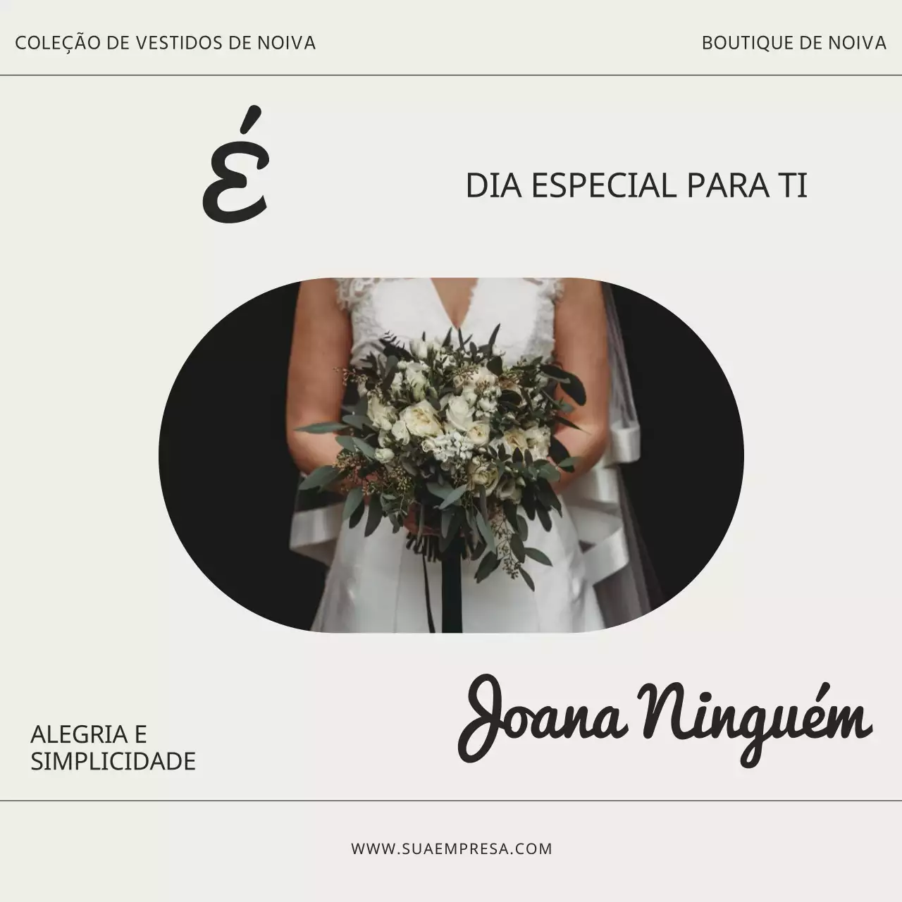 Promoção do estúdio de casamento elegante em marfim e preto
