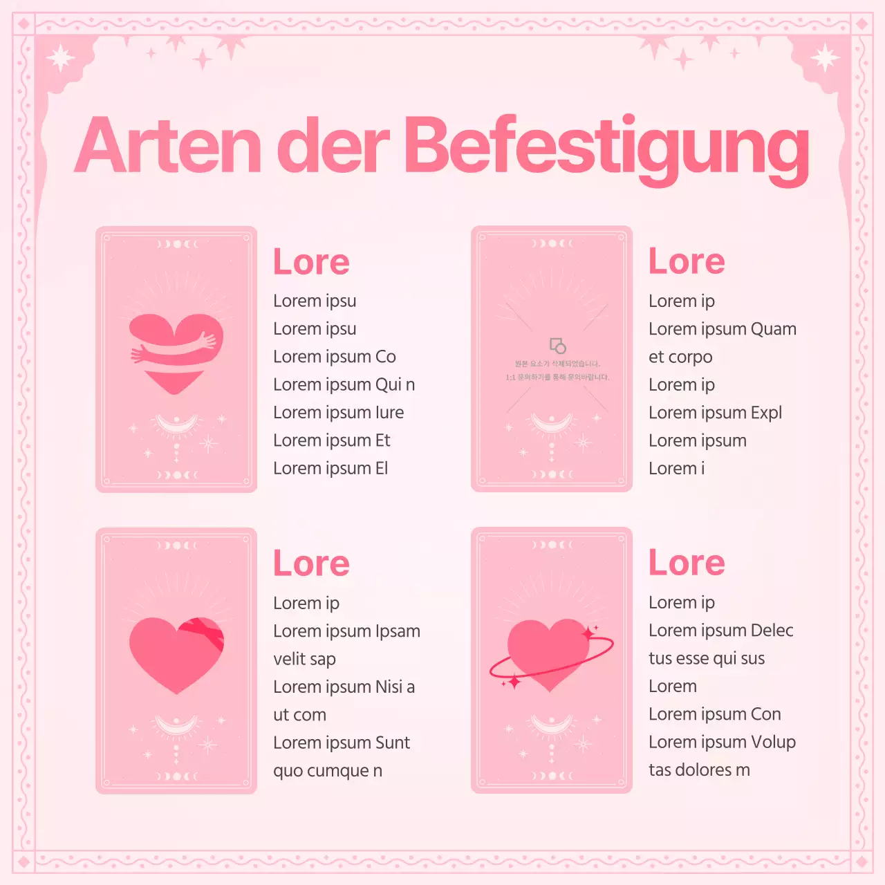 Über den psychometrischen Test der romantischen Persönlichkeit in rosa und pinkem Lofan