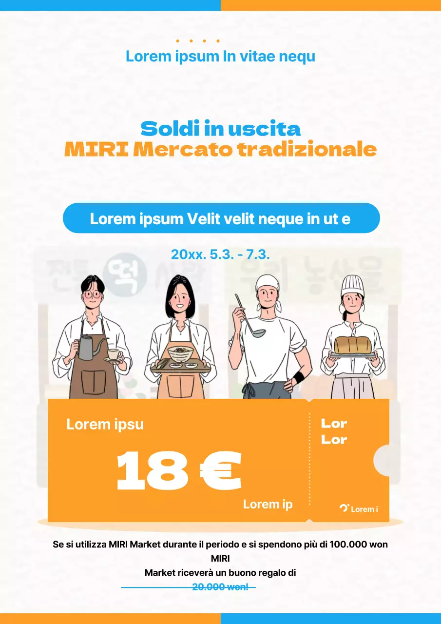 Campagna di rivitalizzazione dei mercati locali in giallo e azzurro