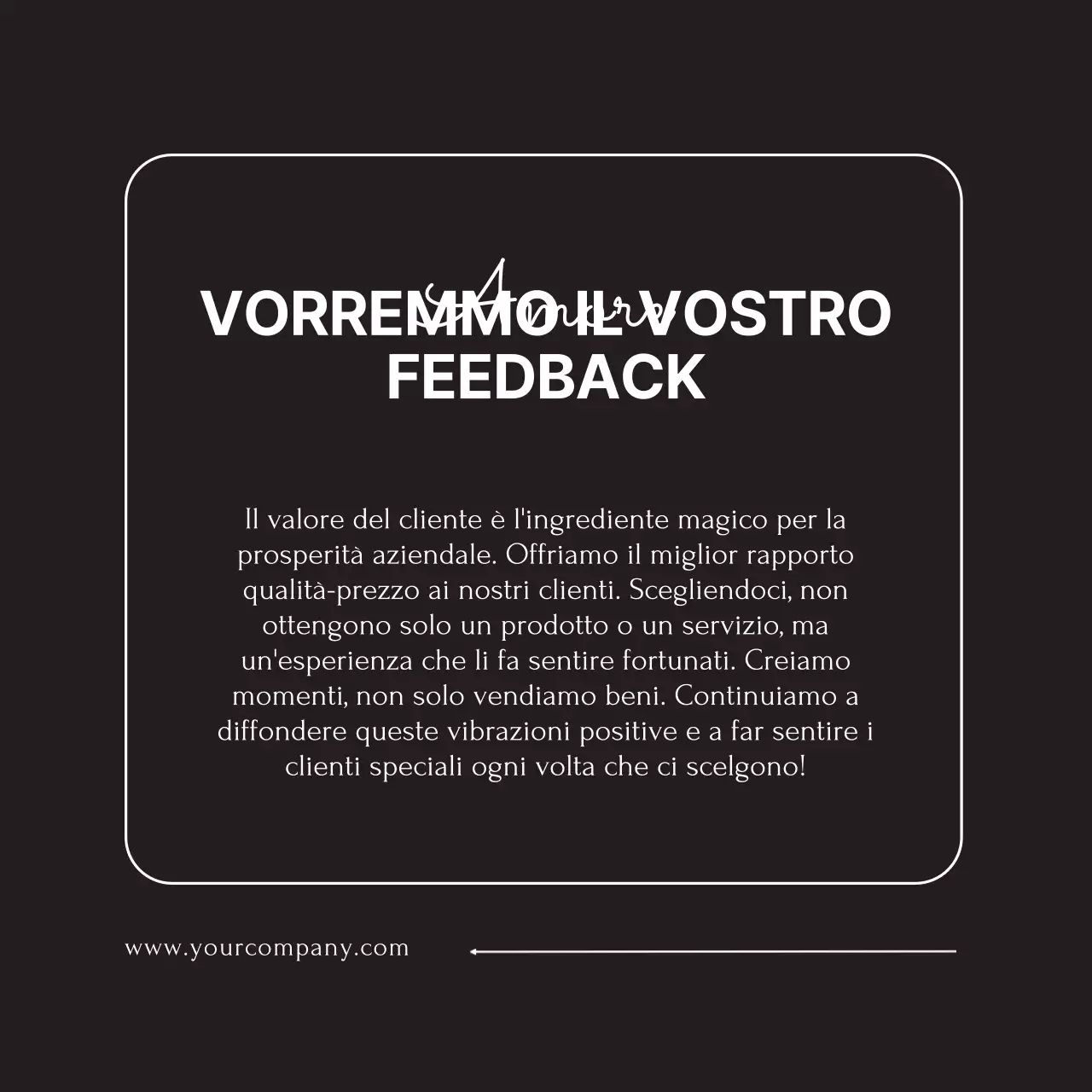 Bianco e nero Tendenza minimalista Promozione Feedback del cliente