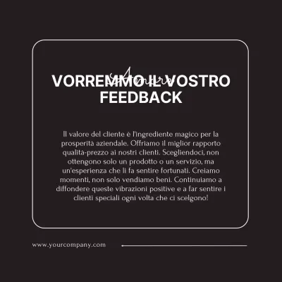 Bianco e nero Tendenza minimalista Promozione Feedback del cliente