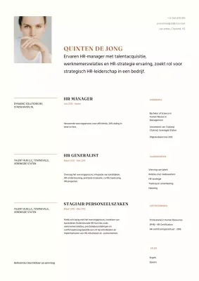 Beige Schoon Minimalistisch CV