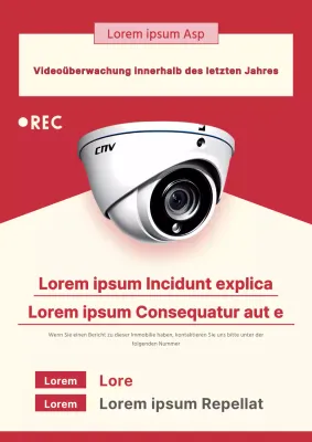 Einfaches CCTV in Rot und Elfenbein, mit einem Hinweis auf die Saison