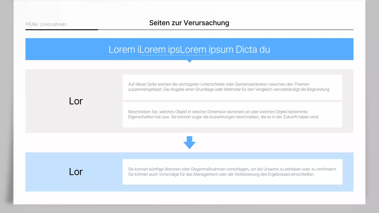 Ein einfacher Unternehmensbericht in Blau und Grau