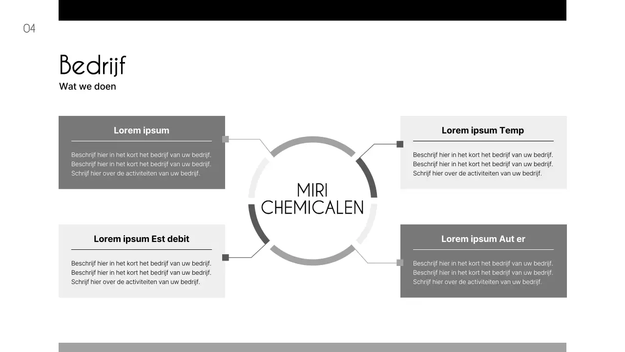Een eenvoudige, zwart-grijze petrochemische fabrikantenprospectus