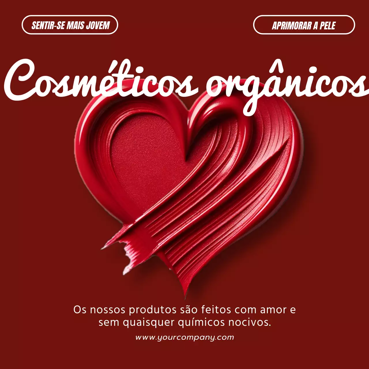 Promoção da marca de cosméticos de tendência elegante castanha e branca