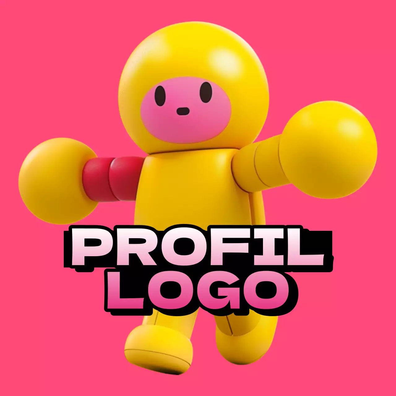 Annonce pour un joli logo de jeu rose et jaune