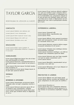 Beige y gris Minimal Customer Service Manager Resume Introducción