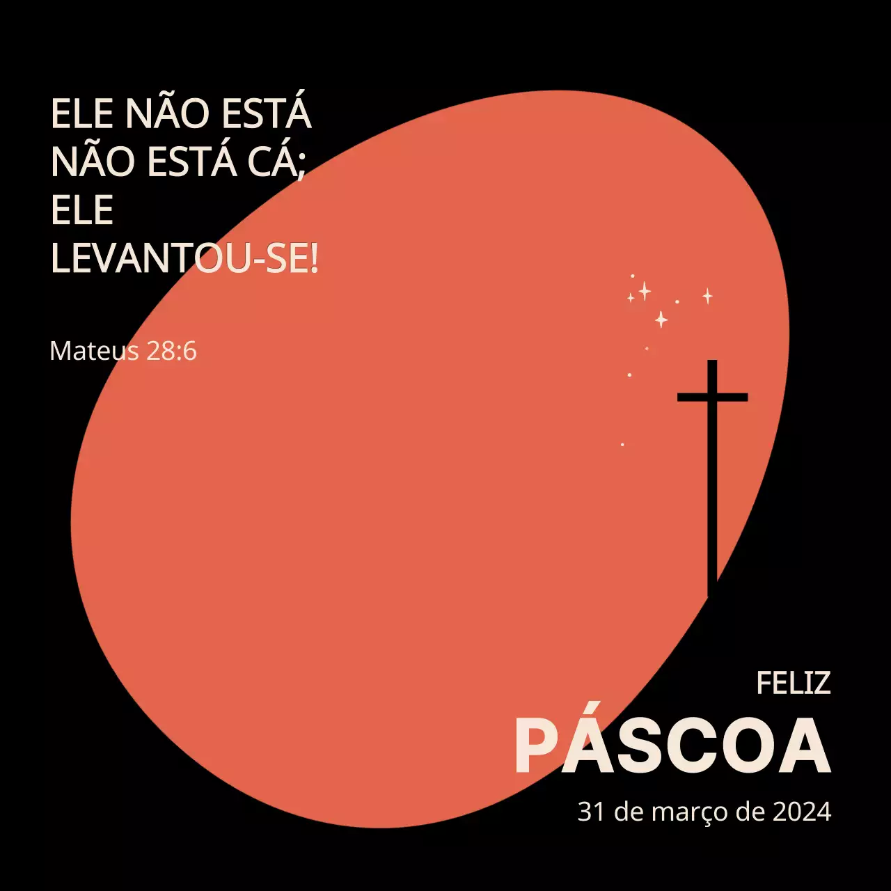 Um versículo bíblico minimalista com a forma de um ovo vermelho