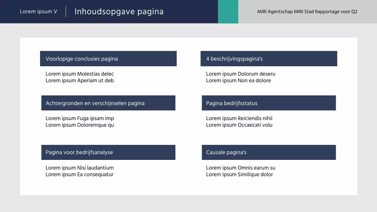 Eenvoudige rapporten voor de publieke sector in blauw en mint