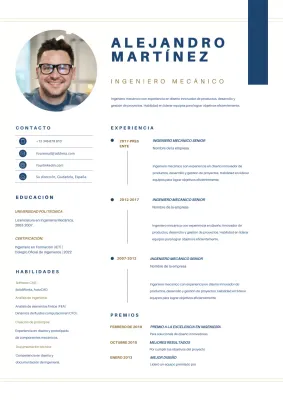 Blue Simple Modern Mechanical Engineer CV Resume