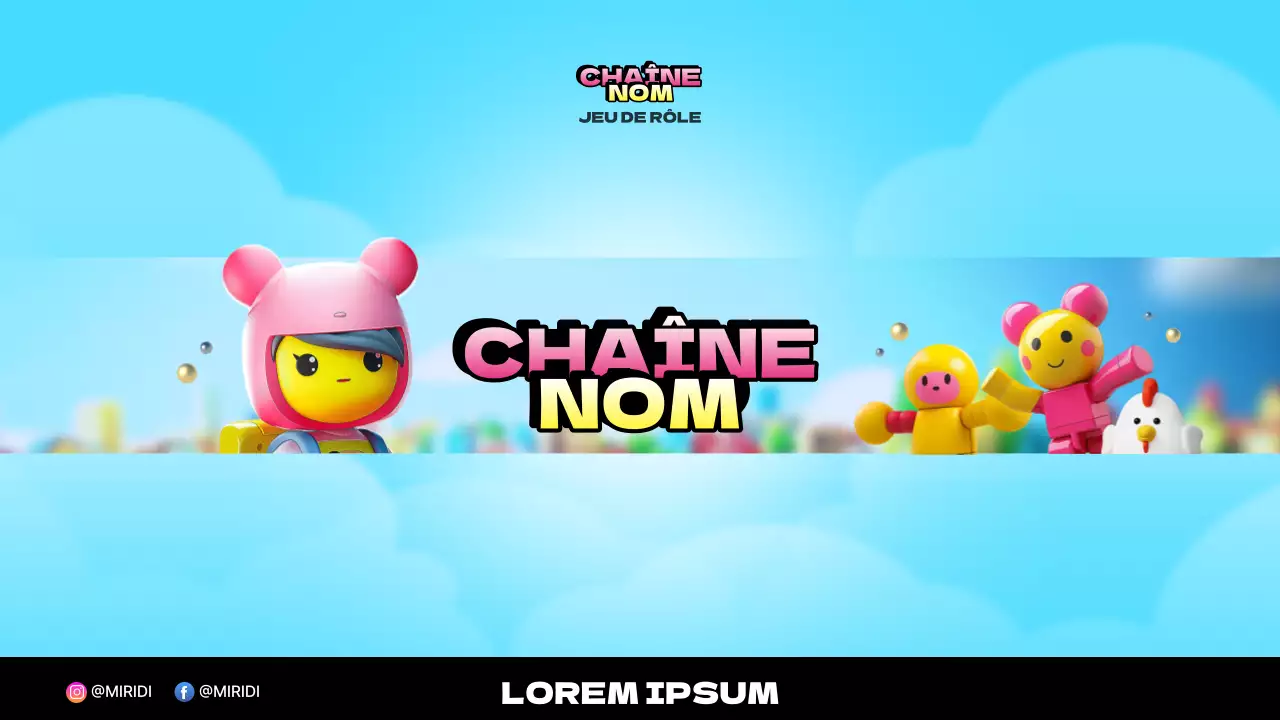 Une collection de canaux de jeux roses et jaunes