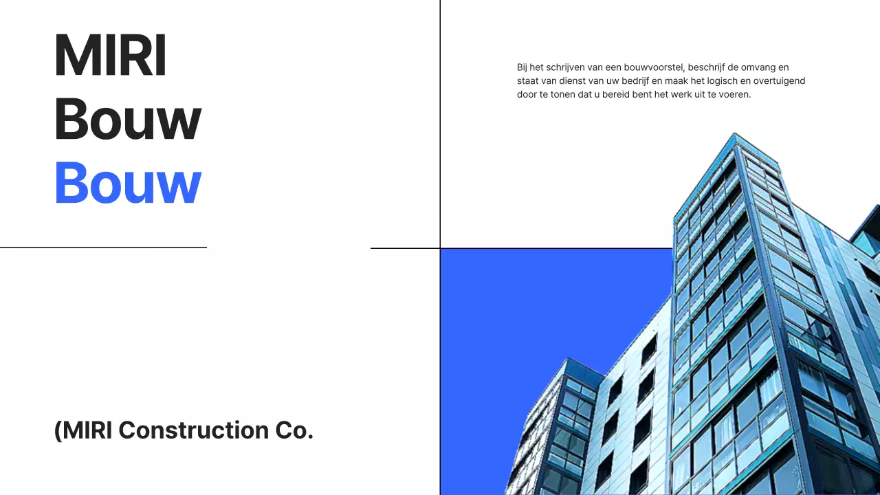 Een eenvoudig, blauw basisrapport voor bouwfacturen