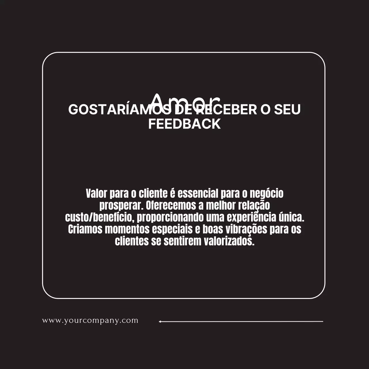 Tendência minimalista a preto e branco Promoção de feedback do cliente