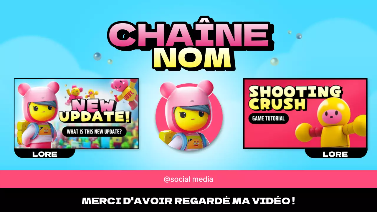 Jolie pochette de jeu rose et jaune