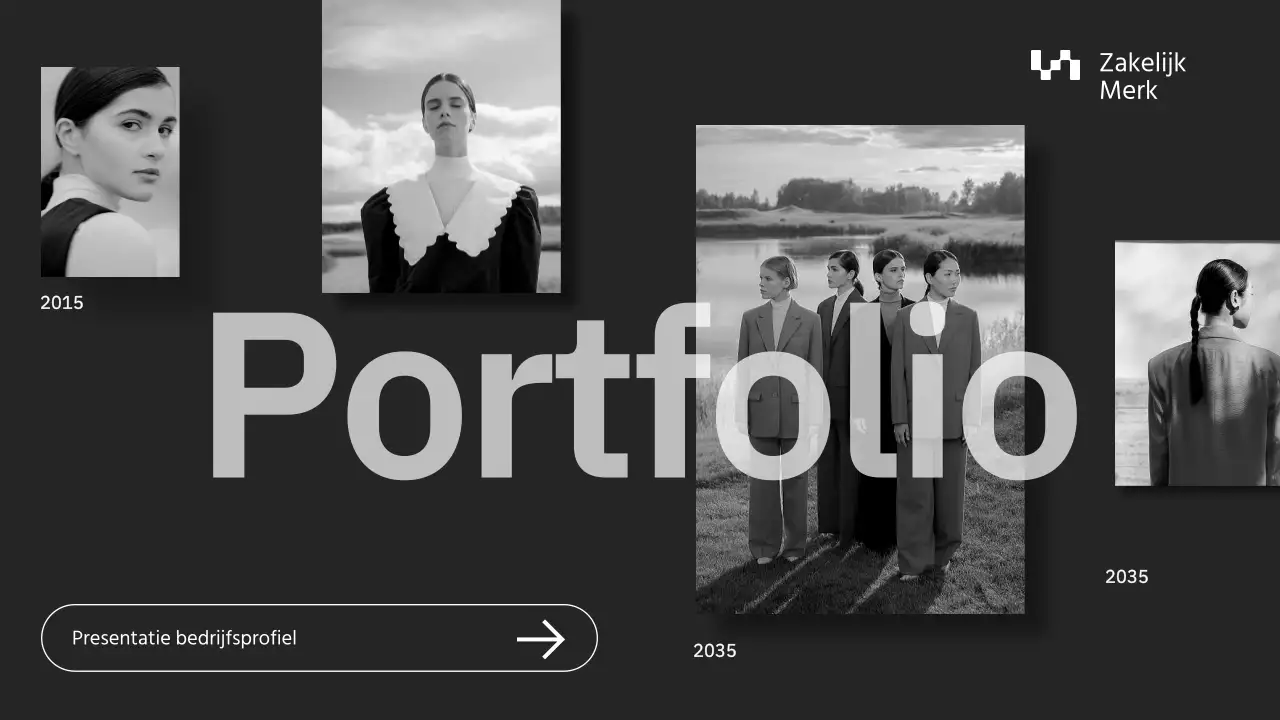 Grijs en Blauw Minimal Bedrijfsprofiel