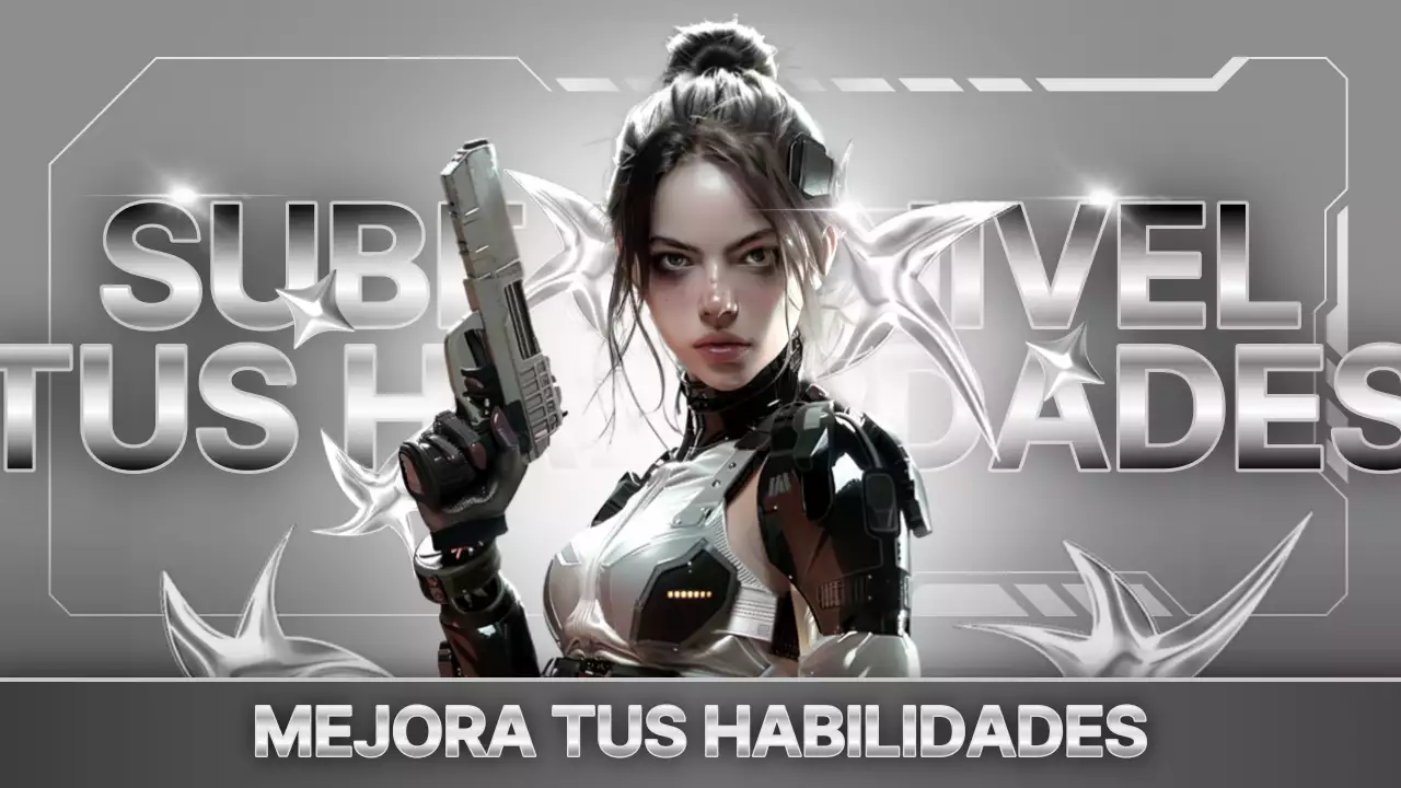 Una colección de vídeos de juegos inspirados en la ciencia ficción en blanco y plata