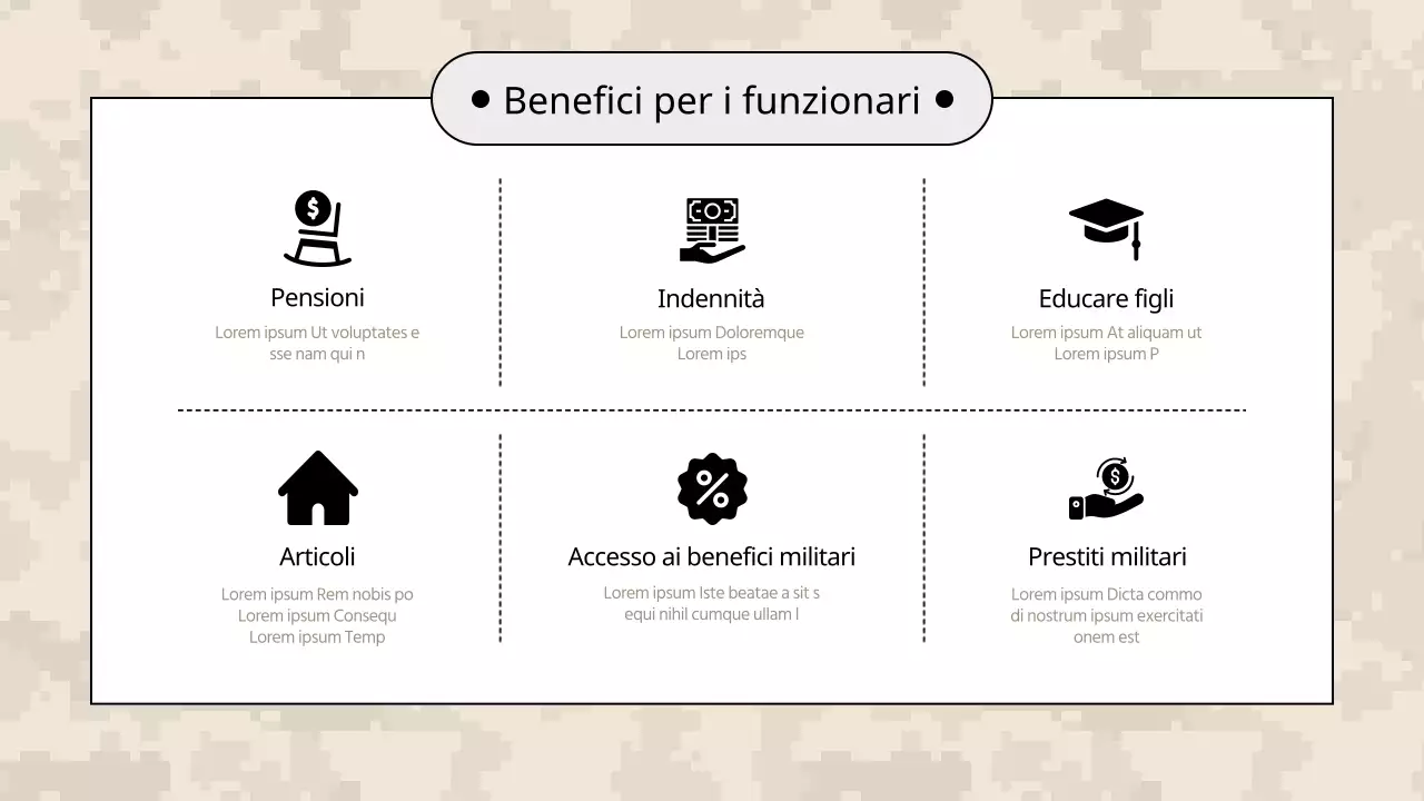 Una semplice presentazione di briefing di reclutamento in kaki e beige